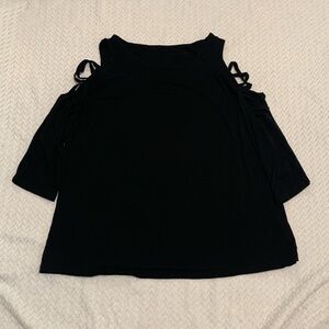 unique black boutique cut out cold shoulder